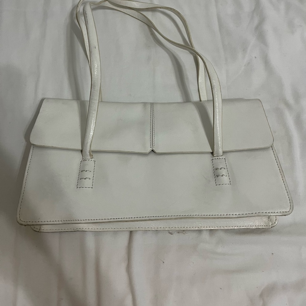 Vintage Alfani Leather White Shoulder Bag